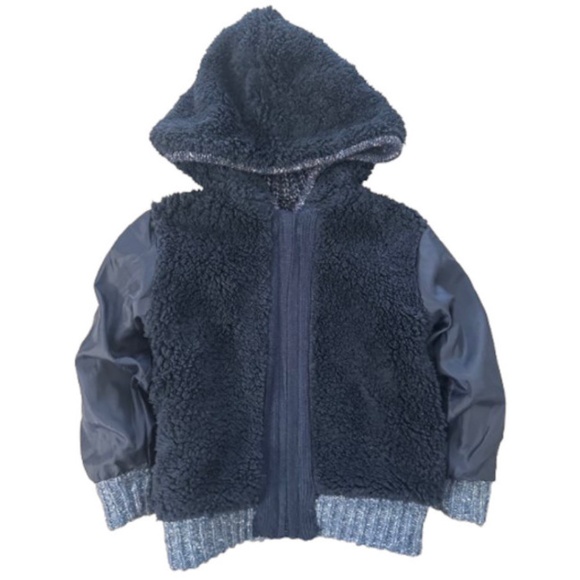 2PC Toddler Boy Faux Leather Jacket & Knit Sweater 12-18 Months - Picture 8 of 9